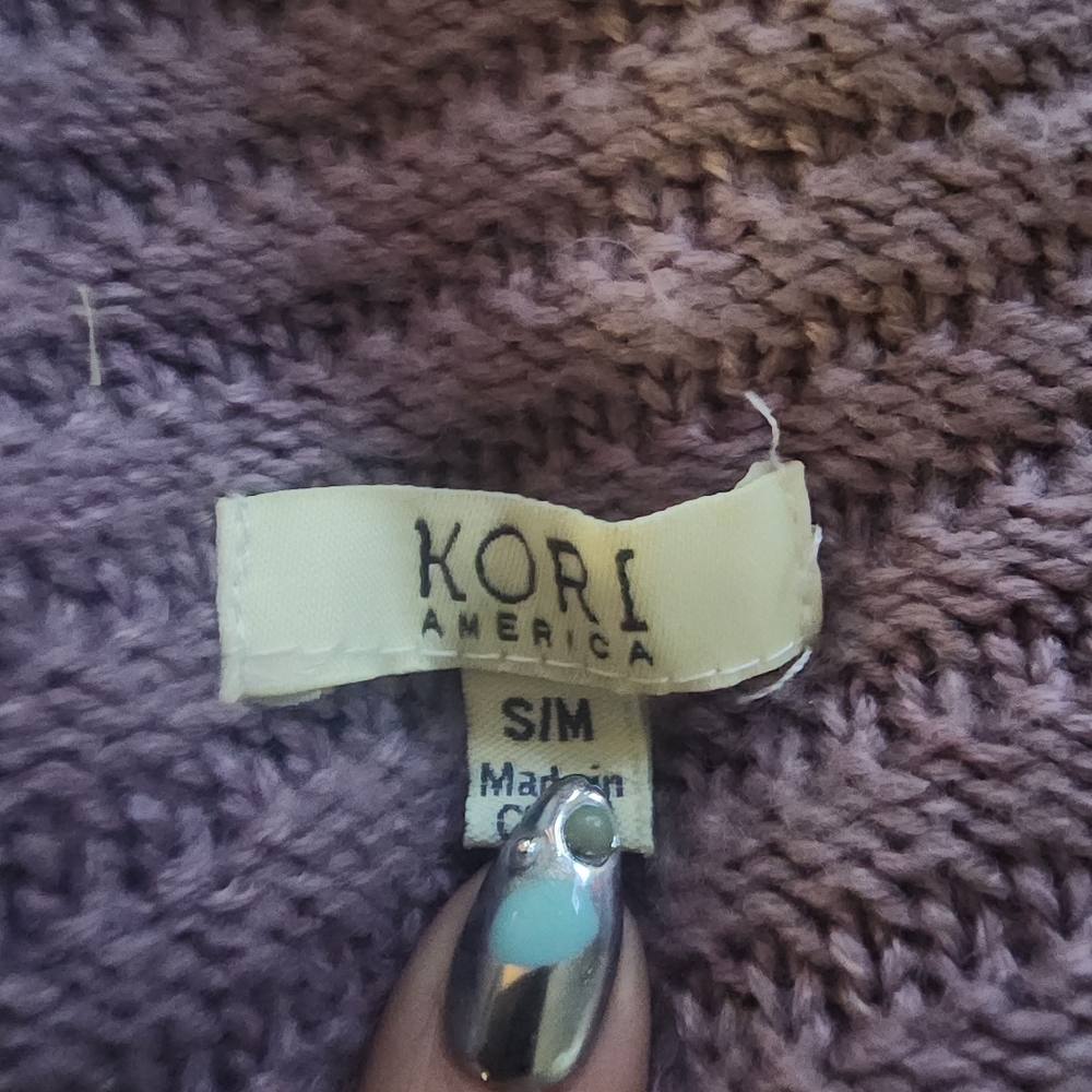 Kori America Drape Front Chunky Knit Cardigan, S/M - Picture 3 of 4